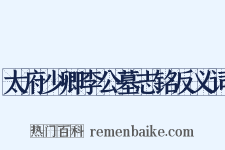 太府少卿李公墓志铭反义词是什么意思的图片